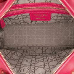 Pre Owned Dior Pink Medium Lambskin Cannage Lady Dior