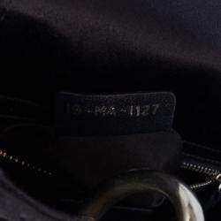 Pre Owned Dior Black Mini Satin Cannage Strass Crystal Embellished Lady Dior