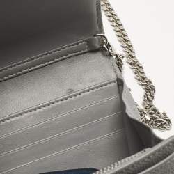 مملوكة مسبقًا Dior Grey Leather Diorama Wallet on Chain