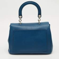 Pre Owned Dior Blue Leather Small Be Dior Flap Top Handle Bag