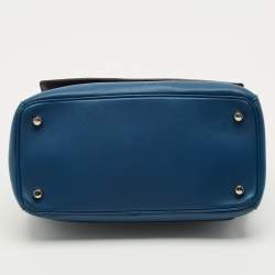 Pre Owned Dior Blue Leather Small Be Dior Flap Top Handle Bag