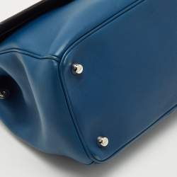 Pre Owned Dior Blue Leather Small Be Dior Flap Top Handle Bag