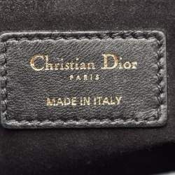 Pre Owned Dior Black Cannage Leather Medium Lady Dior Tote