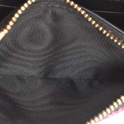Pre Owned Dior Black Leather Petites Fleurs Embroidered Caro Glycine Wallet