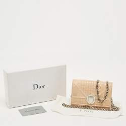 Pre Owned Dior BeigePatent Leather Baby Diorama Crossbody Bag