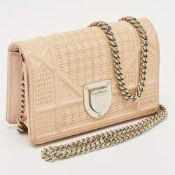 Pre Owned Dior BeigePatent Leather Baby Diorama Crossbody Bag
