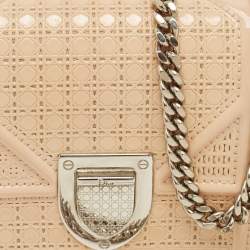 Pre Owned Dior BeigePatent Leather Baby Diorama Crossbody Bag