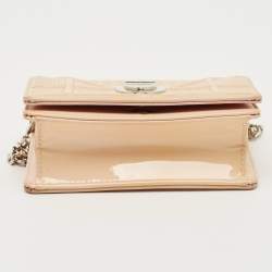 Pre Owned Dior BeigePatent Leather Baby Diorama Crossbody Bag