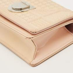 Pre Owned Dior BeigePatent Leather Baby Diorama Crossbody Bag