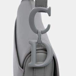 Pre Owned Dior Grey Ultra Matte Calfskin Saddle Bag