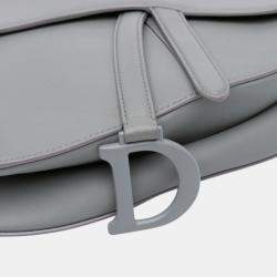 Pre Owned Dior Grey Ultra Matte Calfskin Saddle Bag