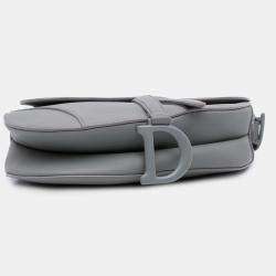 Pre Owned Dior Grey Ultra Matte Calfskin Saddle Bag