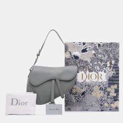 Pre Owned Dior Grey Ultra Matte Calfskin Saddle Bag