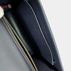 Pre Owned Christian Dior Heart 30 Montaigne Logo Shoulder Bag In Black Leather