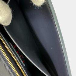 Pre Owned Christian Dior Heart 30 Montaigne Logo Shoulder Bag In Black Leather