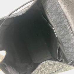 Pre Owned Christian Dior Dior Saddle Oblique Backpack Navy Canvas And Leather.