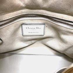 Pre Owned Christian Dior Cannage Tote Bag  Lady Dior  Handbag  Leather  White