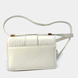 Pre Owned Christian Dior Montaigne 30 Pochette Pouch Shoulder Bag In White Leather