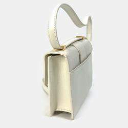 Pre Owned Christian Dior Montaigne 30 Pochette Pouch Shoulder Bag In White Leather