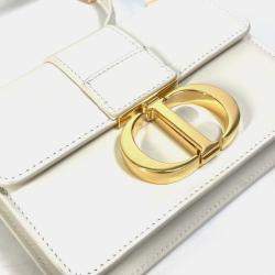 Pre Owned Christian Dior Montaigne 30 Pochette Pouch Shoulder Bag In White Leather