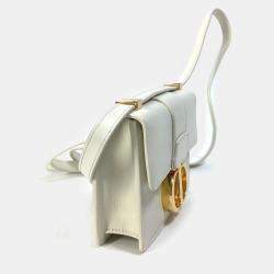 Pre Owned Christian Dior Montaigne 30 Pochette Pouch Shoulder Bag In White Leather