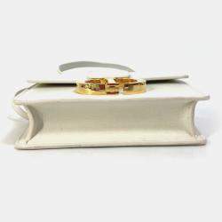 Pre Owned Christian Dior Montaigne 30 Pochette Pouch Shoulder Bag In White Leather