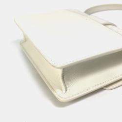 Pre Owned Christian Dior Montaigne 30 Pochette Pouch Shoulder Bag In White Leather