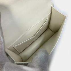 Pre Owned Christian Dior Montaigne 30 Pochette Pouch Shoulder Bag In White Leather