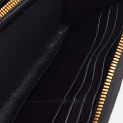 Pre Owned Dior Black Cannage Leather Lady Dior Zip Around Wallet