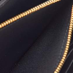 Pre Owned Dior Black Cannage Leather Lady Dior Zip Around Wallet