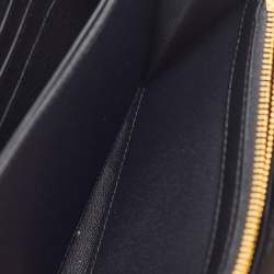 Pre Owned Dior Black Cannage Leather Lady Dior Zip Around Wallet