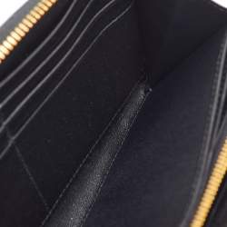 Pre Owned Dior Black Cannage Leather Lady Dior Zip Around Wallet