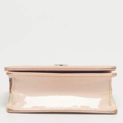 Pre Owned Dior Beige Microcannage Patent Leather Baby Diorama Bag