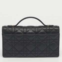 Pre Owned Dior Black Cannage Leather Mini My Dior Top Handle Bag