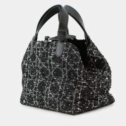 Pre Owned Dior To Jules Bag Black/White Tweed Calf Leather Size Medium