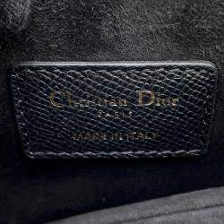 Pre Owned Dior Saddle Bag Black Leather Size Mini