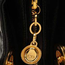Pre Owned Dior Black Large Lambskin Cannage Lady Dior