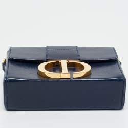 مملوكة مسبقًا Dior Navy Blue Leather 30 Montaigne Box Bag