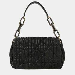 Pre Owned Christian Dior Black Lambskin Cannage Handbag 15-BO-0160