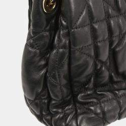 Pre Owned Christian Dior Black Lambskin Cannage Handbag 15-BO-0160