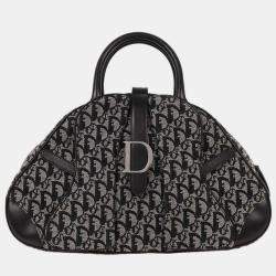Pre Owned Christian Dior Black Double Saddle Trotter Handbag 05-MA-0092