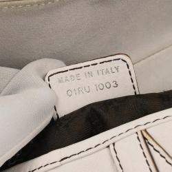 Pre Owned Christian Dior White Leather Saddle Handbag 01RU1003