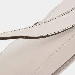 Pre Owned Christian Dior White Leather Saddle Handbag 01RU1003