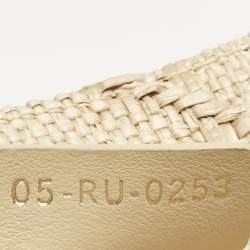 Pre Owned Dior Cream Embroidered Raffia Large Book Tote