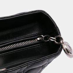 Pre Owned Dior Black Large Lambskin Cannage Lady Dior