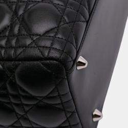 Pre Owned Dior Black Large Lambskin Cannage Lady Dior