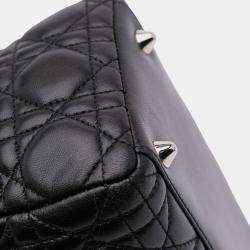 Pre Owned Dior Black Large Lambskin Cannage Lady Dior
