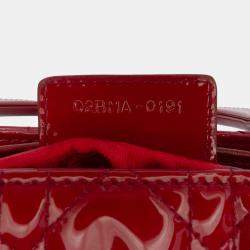Pre Owned Dior Red Medium Patent Cannage Lady Dior