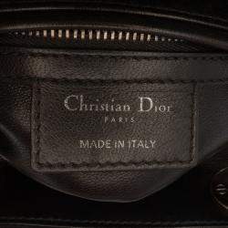 Pre Owned Dior Black Medium Lambskin Sequin Embellished Lady Dior