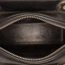 Pre Owned Dior Black Medium Lambskin Sequin Embellished Lady Dior